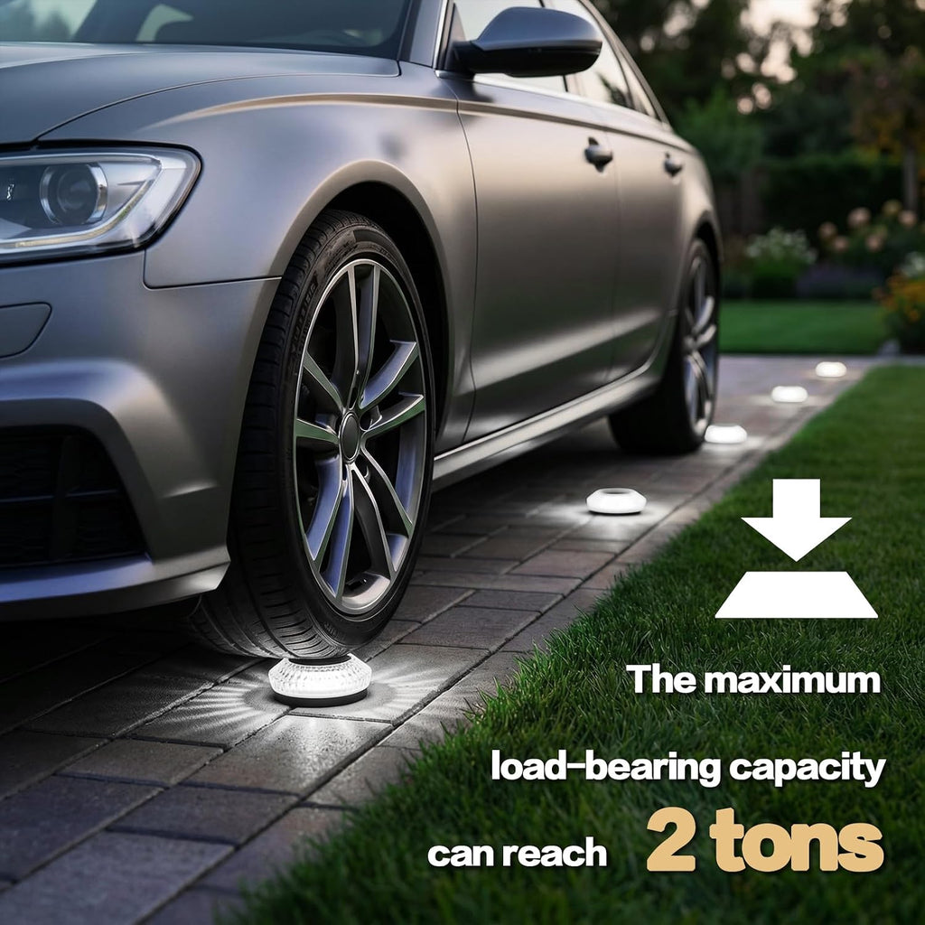 8 Pack Solar Ground Lights Outdoor, Pathway Lights, Cold White